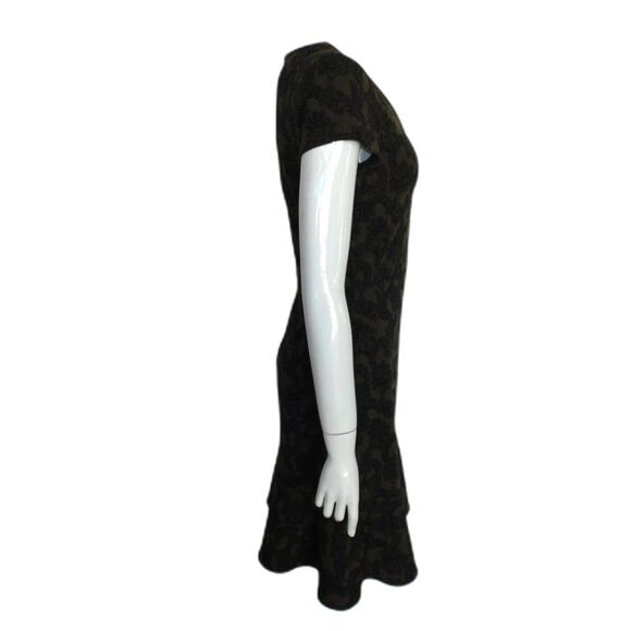 BANANA REPUBLIC FACTORY Dress, 4, Olive Floral, Ruffle hem, Short sleeve - Picture 4 of 15